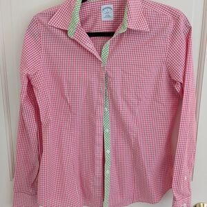Brooks Brothers Pink and Green Checkered Shirt